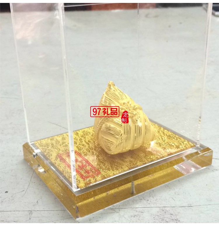 寓意一生金  端午節(jié)絨沙金粽紀(jì)念禮品擺件